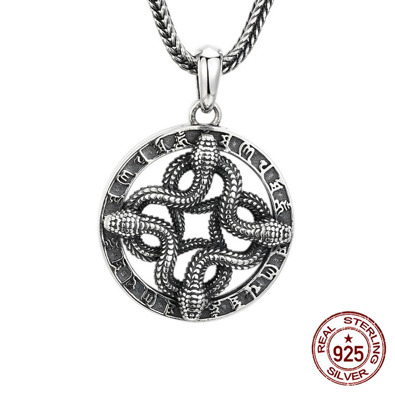 Vintage Fashion Years - 925 sterling silver pendant with Chinese
