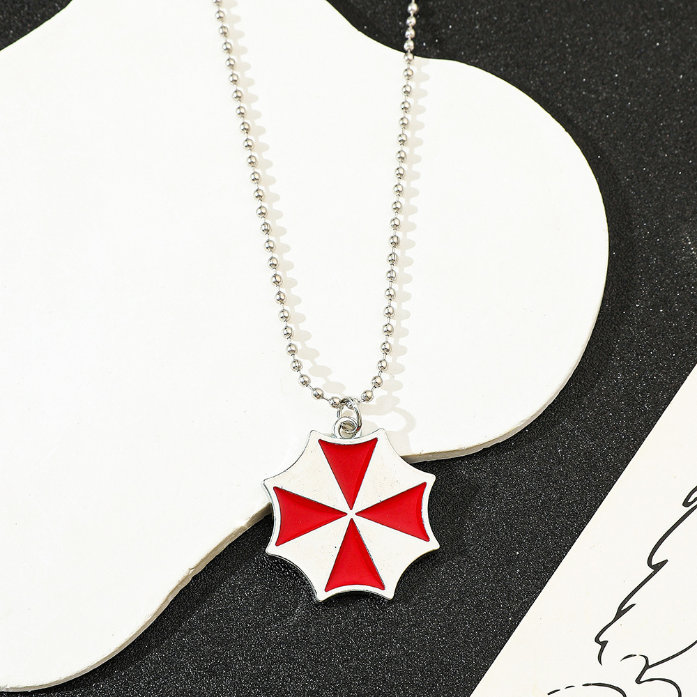 Vintage Fashion Show - Vintage Fashion Red Umbrella Pendant Necklace