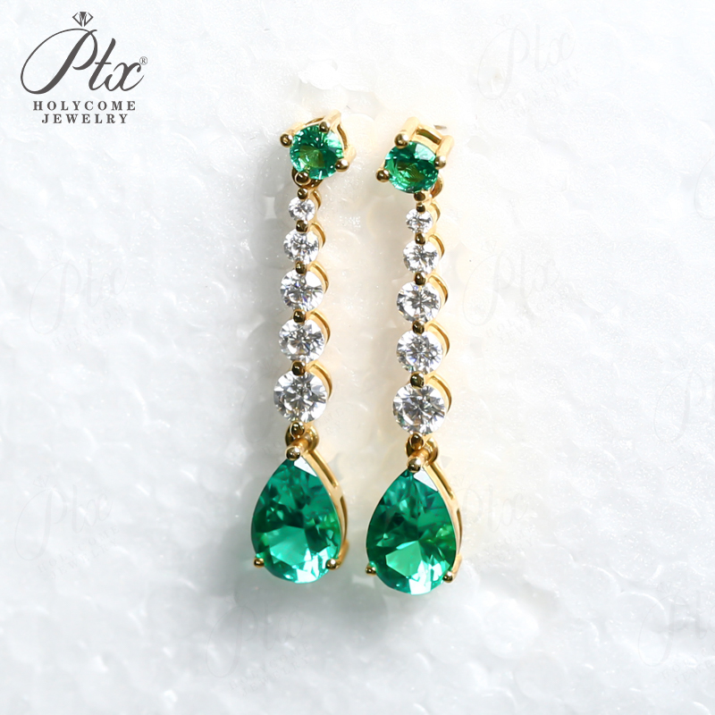 Vintage Fashion Outlet - Custom Earrings Lab Grown Gemstones Pear