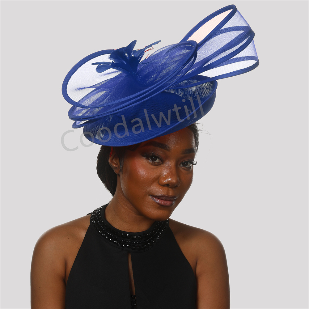 Vintage Fashion Show - Feather Derby Hat Flower Fascinator Women