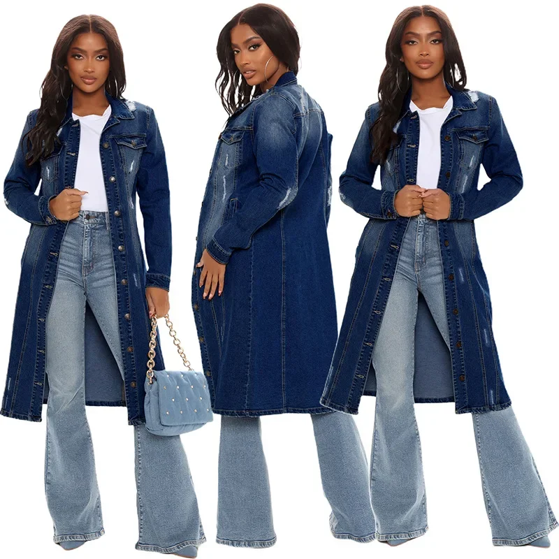 Cotton Denim Coat Women Spring - Patchwork Jean Jacket review and price