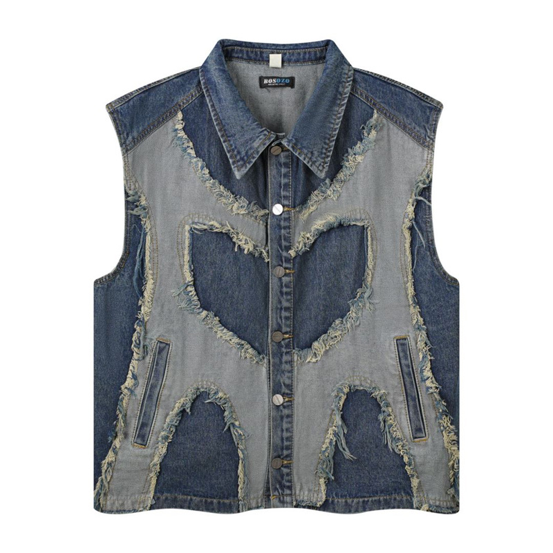 European and American mens Lap - Patchwork Jean Jacket review and price
