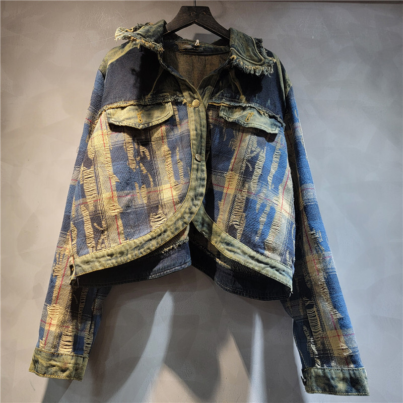 WTHT Fashion Women's Irregular - Patchwork Jean Jacket review and price