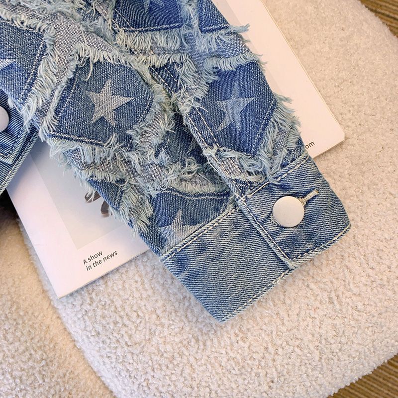 Coat Women Denim Coats Round N - Patchwork Jean Jacket review and price