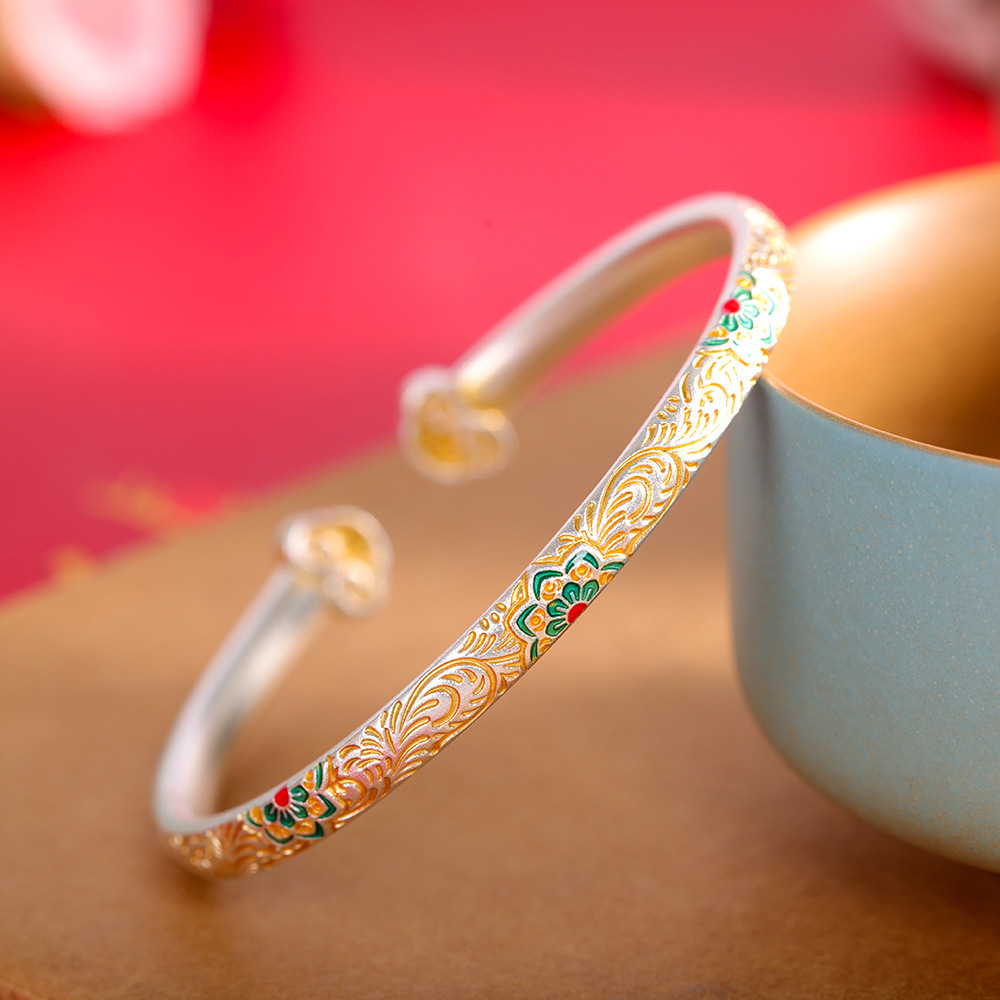 New Enamel Rosette Open Cuff B - Vintage Fashion Ideas review and price