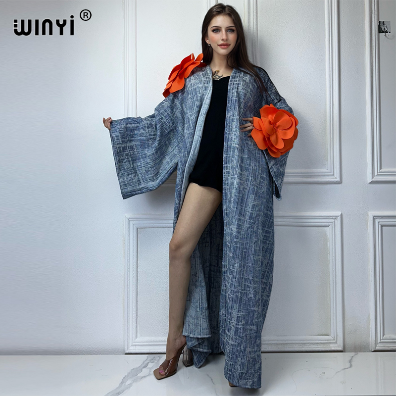 WINYI Kimono Catwalk model was - Patchwork Jean Jacket review and price