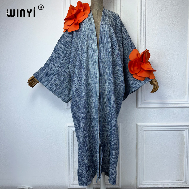 WINYI Kimono Catwalk model was - Patchwork Jean Jacket review and price