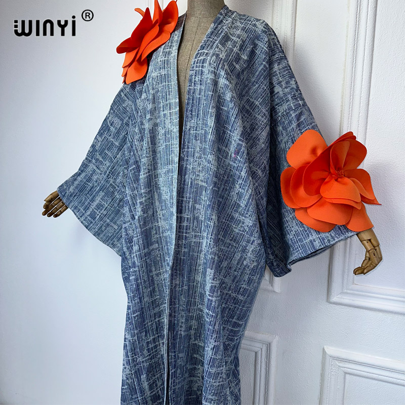 WINYI Kimono Catwalk model was - Patchwork Jean Jacket review and price