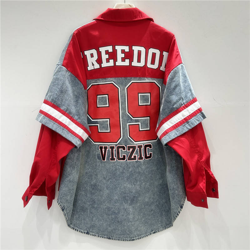 Retro Woman Denim Patchwork Sh - Patchwork Jean Jacket review and price