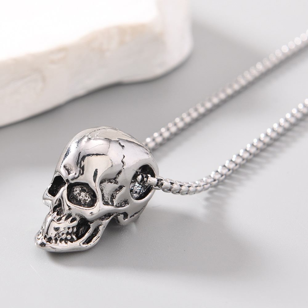 Vintage Alloy Skull Necklace G - Vintage Fashion Ideas review and price