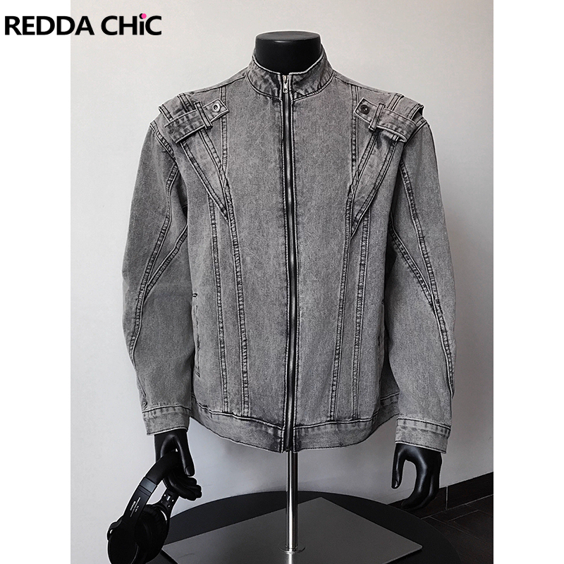 ReddaChic 2000s Distressed Men - Patchwork Jean Jacket review and price