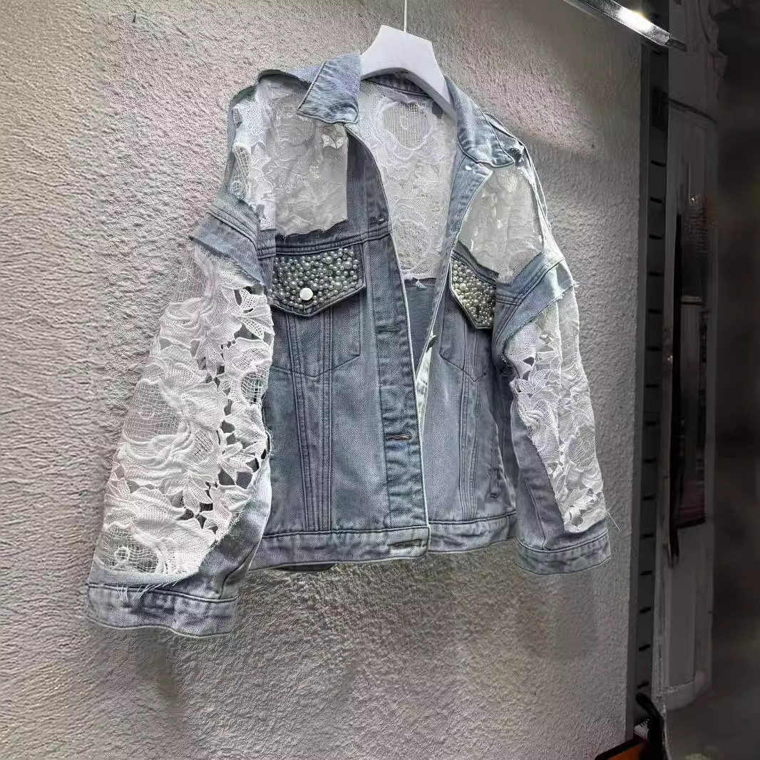 Spliced Embroidery Jacket Wome - Patchwork Jean Jacket review and price