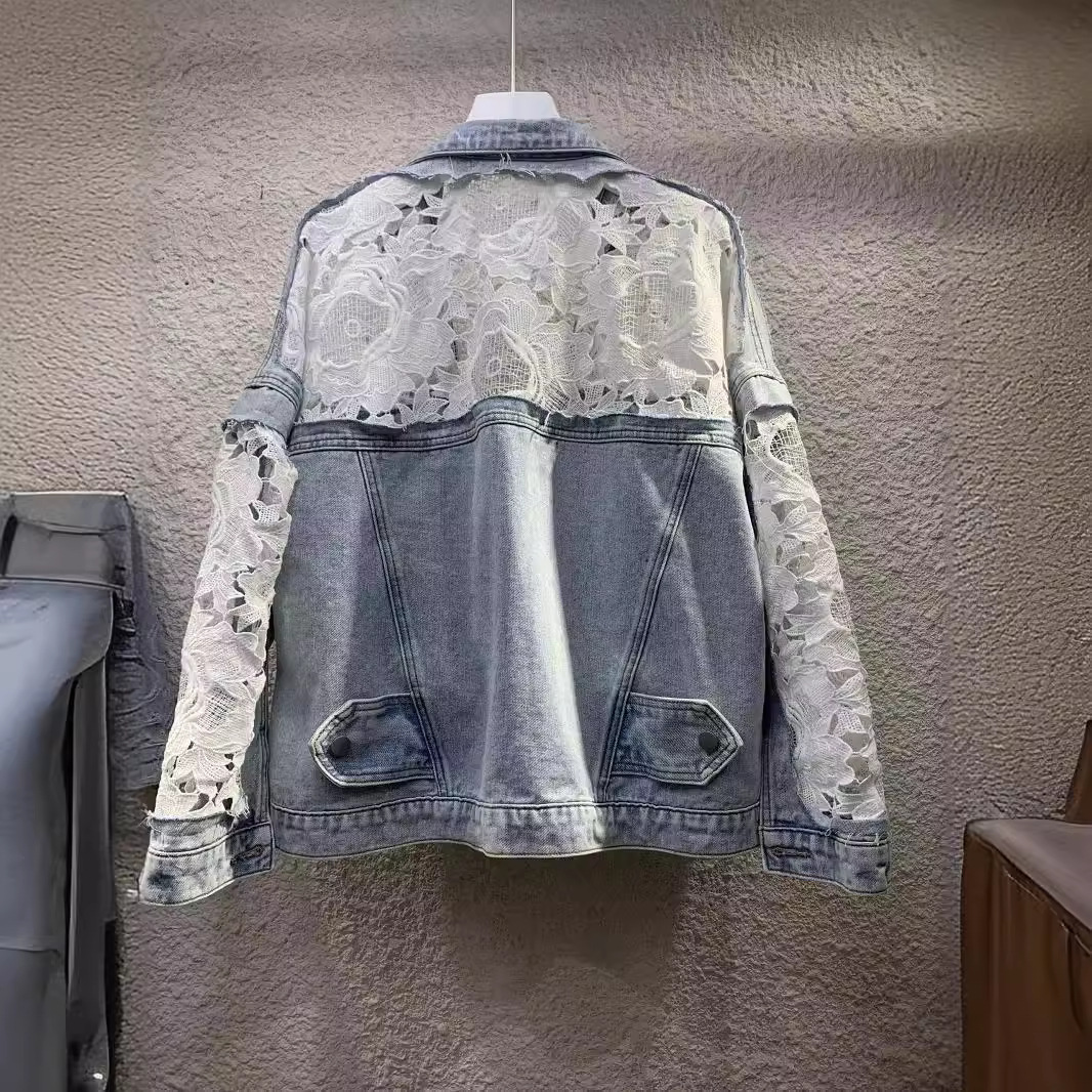 Spliced Embroidery Jacket Wome - Patchwork Jean Jacket review and price